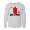 thumbnail image 1 of Inktastic Ketchup Lover Funny Long Sleeve Youth T-Shirt, 1 of 5