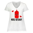 thumbnail image 1 of Inktastic Ketchup Lover Funny Women's Plus Size V-Neck T-Shirt, 1 of 5