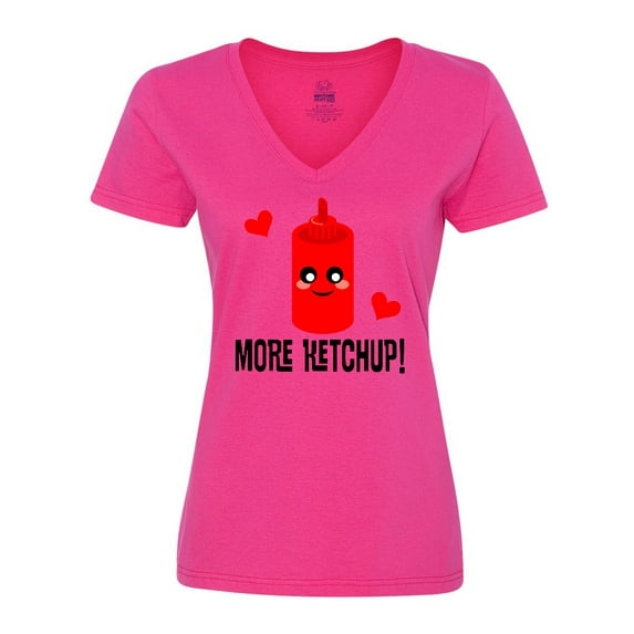 Inktastic Ketchup Lover Funny Women's V-Neck T-Shirt