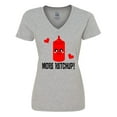 thumbnail image 1 of Inktastic Ketchup Lover Funny Women's V-Neck T-Shirt, 1 of 5