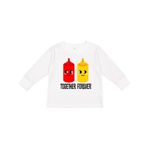 Inktastic Ketchup and Mustard Gift Boys or Girls Long Sleeve Toddler T-Shirt