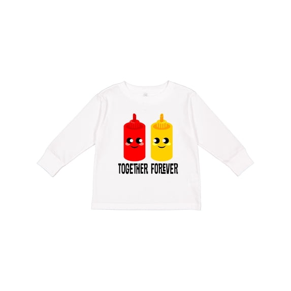 Inktastic Ketchup and Mustard Gift Boys or Girls Long Sleeve Toddler T-Shirt