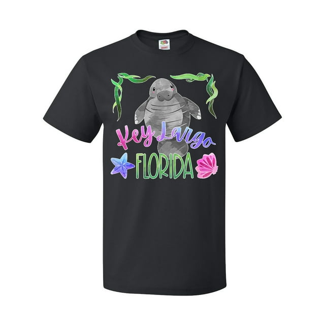 Inktastic Key Largo Florida Cute Swimming Manatee T-Shirt