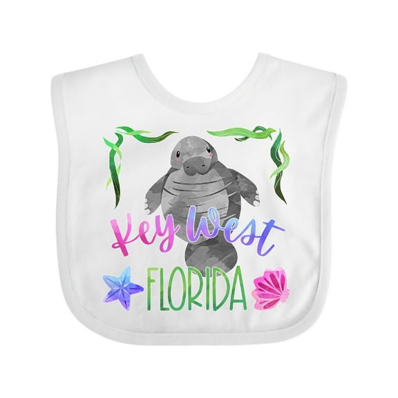Inktastic Key West Florida Cute Swimming Manatee Boys or Girls Baby Bib