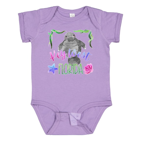 Inktastic Key West Florida Cute Swimming Manatee Boys or Girls Baby Bodysuit