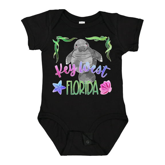 Inktastic Key West Florida Cute Swimming Manatee Boys or Girls Baby Bodysuit