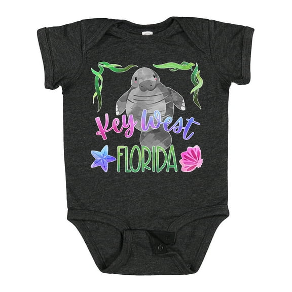 Inktastic Key West Florida Cute Swimming Manatee Boys or Girls Baby Bodysuit
