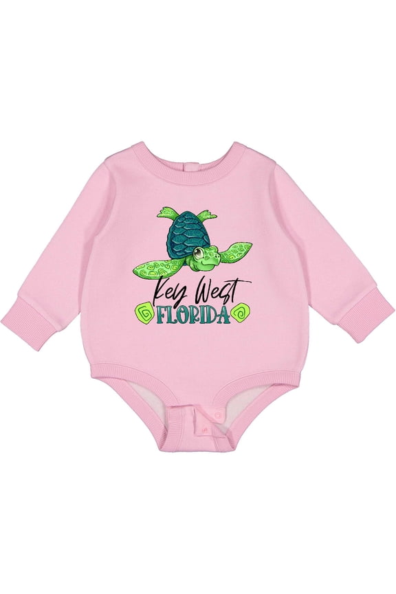 Key West, Florida Happy Sea Turtle Baby Fleece Bodysuit