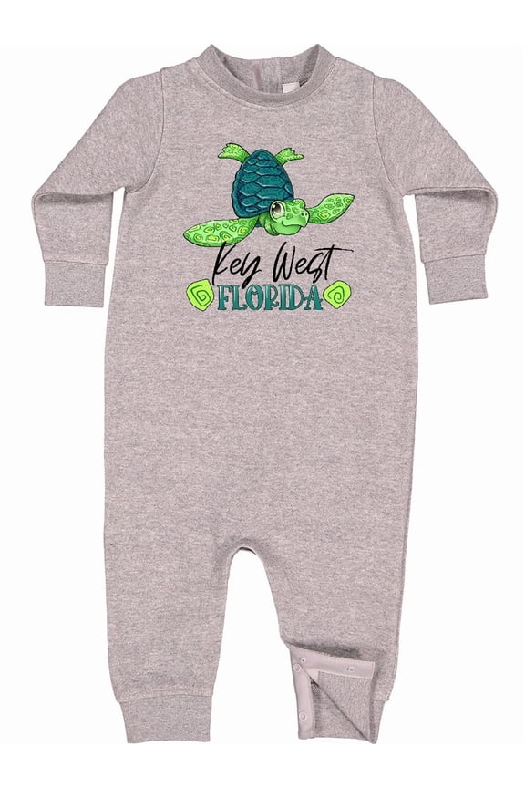 Key West, Florida Happy Sea Turtle Baby Fleece Romper