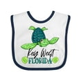 thumbnail image 1 of Inktastic Key West, Florida Happy Sea Turtle Boys or Girls Baby Bib, 1 of 4