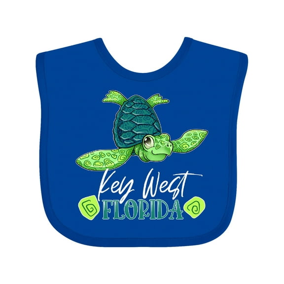 Inktastic Key West, Florida Happy Sea Turtle Boys or Girls Baby Bib
