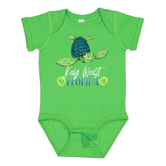 Inktastic Key West, Florida Happy Sea Turtle Boys or Girls Baby Bodysuit