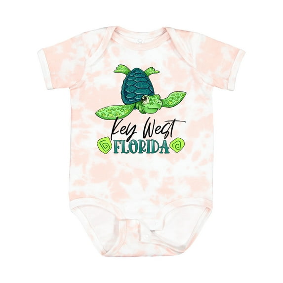Inktastic Key West, Florida Happy Sea Turtle Boys or Girls Baby Bodysuit