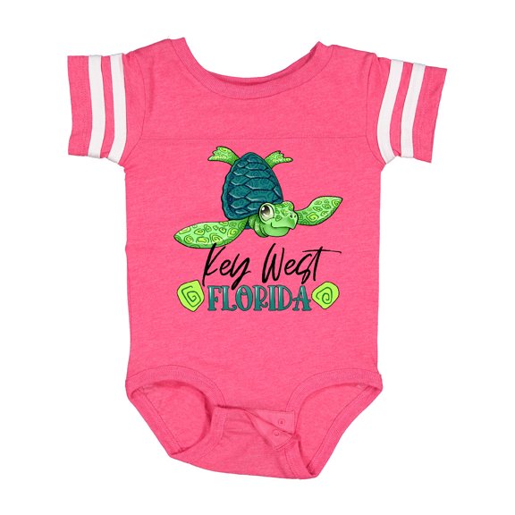 Inktastic Key West, Florida Happy Sea Turtle Boys or Girls Baby Bodysuit
