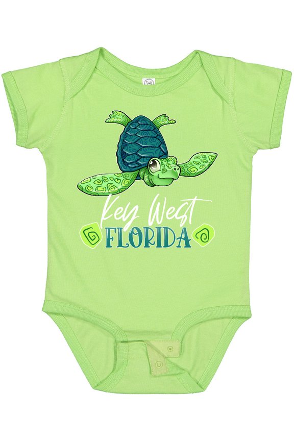 Key West, Florida Happy Sea Turtle Boys or Girls Baby Bodysuit