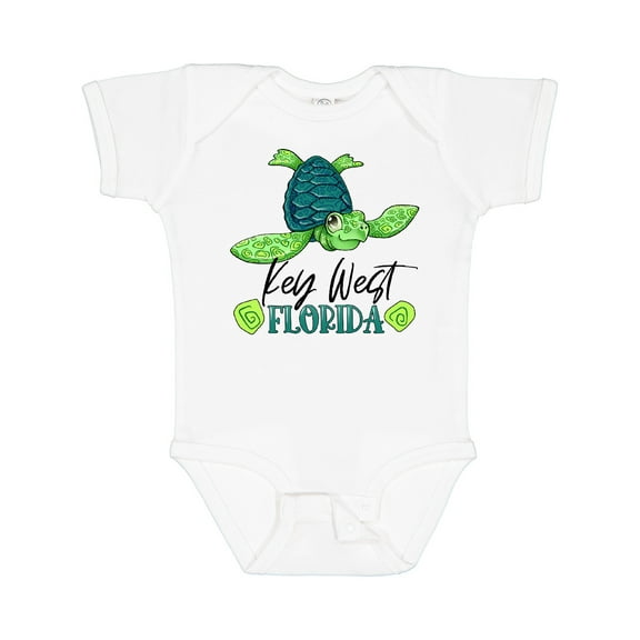 Inktastic Key West, Florida Happy Sea Turtle Boys or Girls Baby Bodysuit
