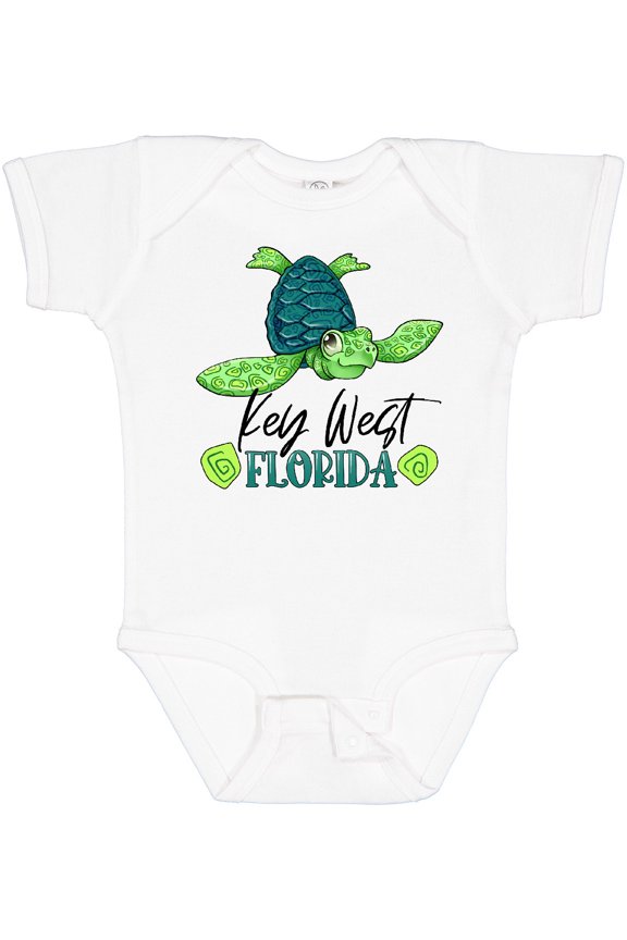 Key West, Florida Happy Sea Turtle Boys or Girls Baby Bodysuit