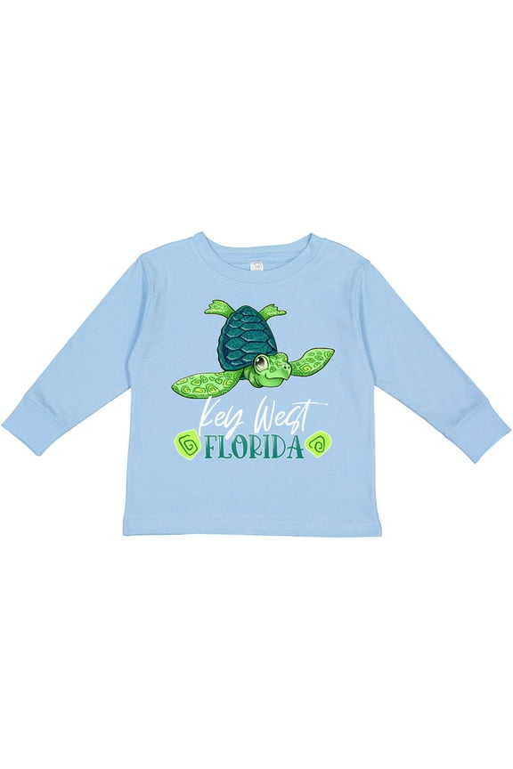 Key West, Florida Happy Sea Turtle Boys or Girls Long Sleeve Toddler T-Shirt