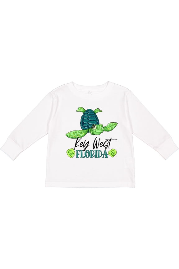 Key West, Florida Happy Sea Turtle Boys or Girls Long Sleeve Toddler T-Shirt