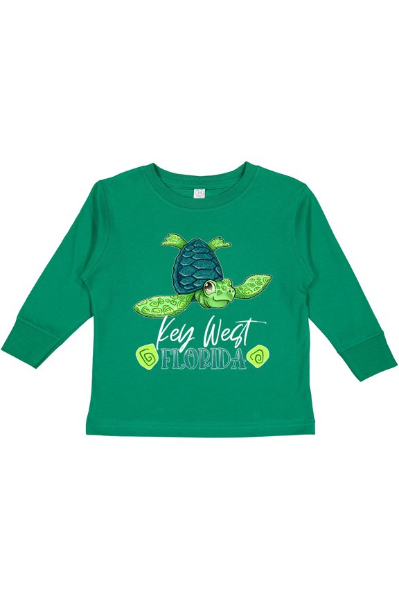 Key West, Florida Happy Sea Turtle Boys or Girls Long Sleeve Toddler T-Shirt