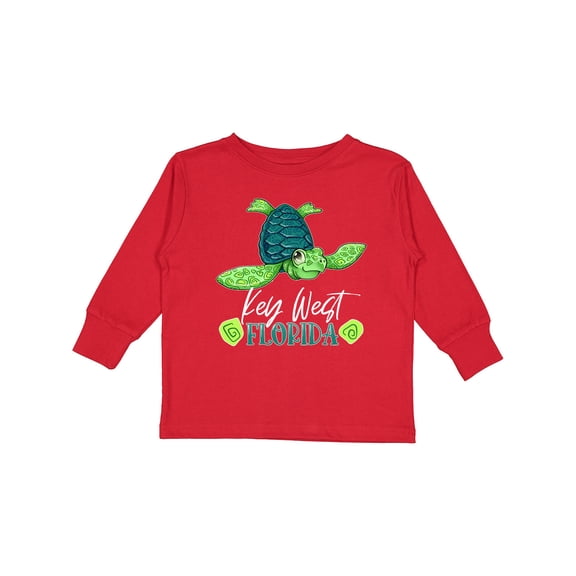Inktastic Key West, Florida Happy Sea Turtle Boys or Girls Long Sleeve Toddler T-Shirt