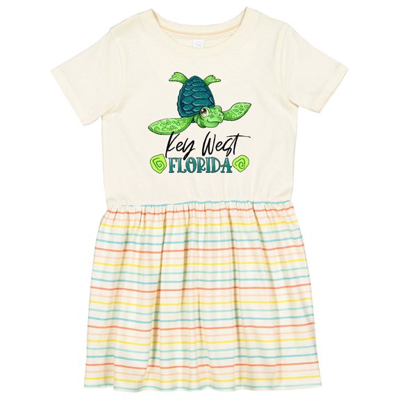 Inktastic Key West, Florida Happy Sea Turtle Girls Toddler Dress