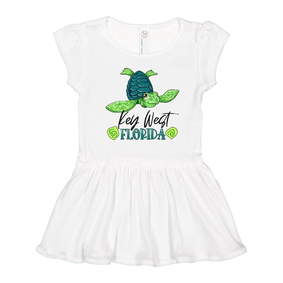 Inktastic Key West, Florida Happy Sea Turtle Girls Toddler Dress