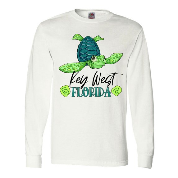Inktastic Key West, Florida Happy Sea Turtle Long Sleeve T-Shirt