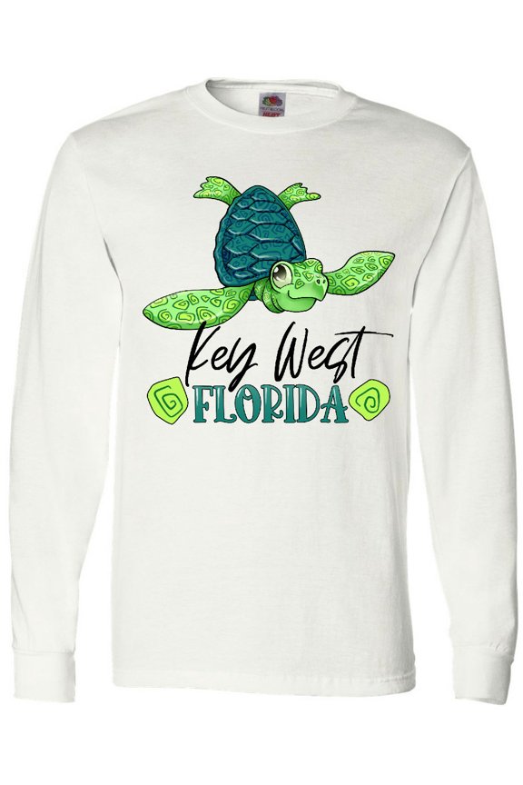 Key West, Florida Happy Sea Turtle Long Sleeve T-Shirt