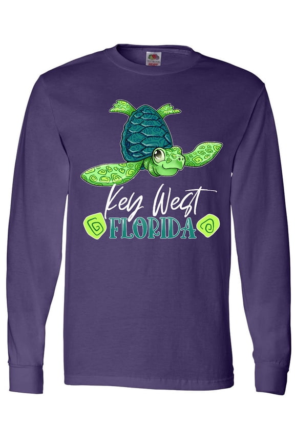 Key West, Florida Happy Sea Turtle Long Sleeve T-Shirt