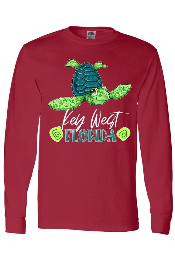 Key West, Florida Happy Sea Turtle Long Sleeve T-Shirt