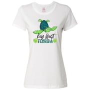 Inktastic Key West, Florida Happy Sea Turtle Womens T-Shirt