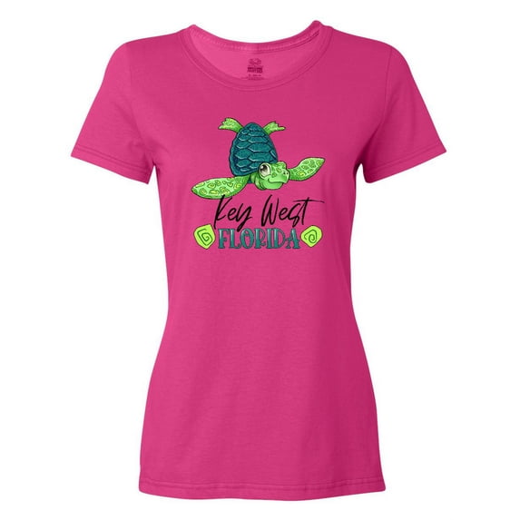 Inktastic Key West, Florida Happy Sea Turtle Women's T-Shirt