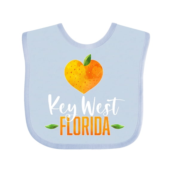 Inktastic Key West Florida Orange in Heart Boys or Girls Baby Bib