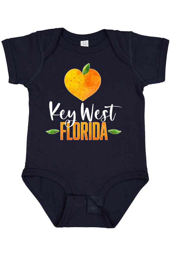Key West Florida Orange in Heart Boys or Girls Baby Bodysuit
