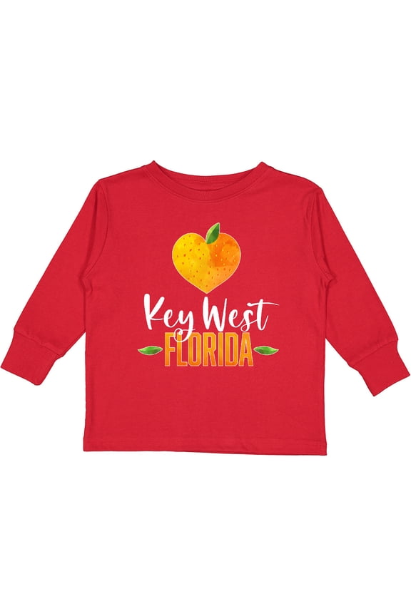 Key West Florida Orange in Heart Boys or Girls Long Sleeve Toddler T-Shirt