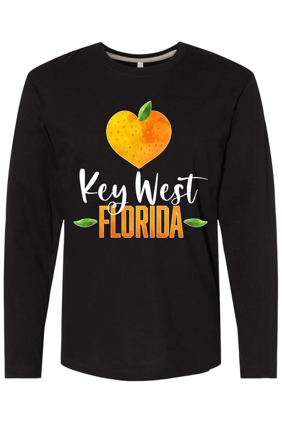 Key West Florida Orange in Heart Long Sleeve T-Shirt