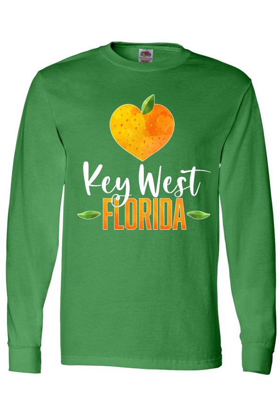 Key West Florida Orange in Heart Long Sleeve T-Shirt