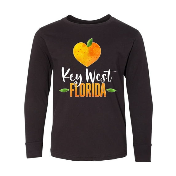 Inktastic Key West Florida Orange in Heart Long Sleeve Youth T-Shirt
