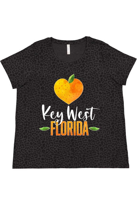 Key West Florida Orange in Heart Women's Plus Size T-Shirt