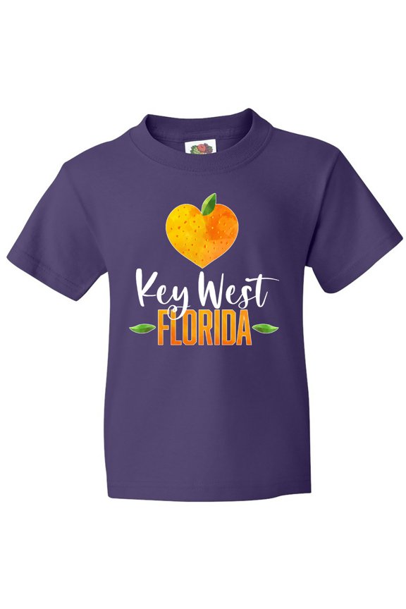 Key West Florida Orange in Heart Youth T-Shirt