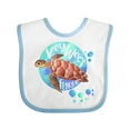 thumbnail image 1 of Inktastic Key West, Florida Swimming Sea Turtle with Bubbles Boys or Girls Baby Bib, 1 of 4