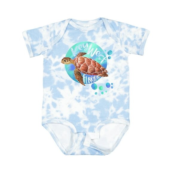 Inktastic Key West, Florida Swimming Sea Turtle with Bubbles Boys or Girls Baby Bodysuit
