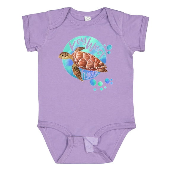 Inktastic Key West, Florida Swimming Sea Turtle with Bubbles Boys or Girls Baby Bodysuit