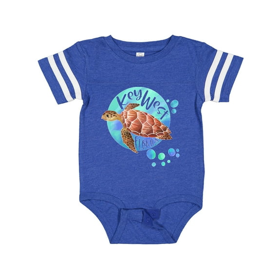 Inktastic Key West, Florida Swimming Sea Turtle with Bubbles Boys or Girls Baby Bodysuit