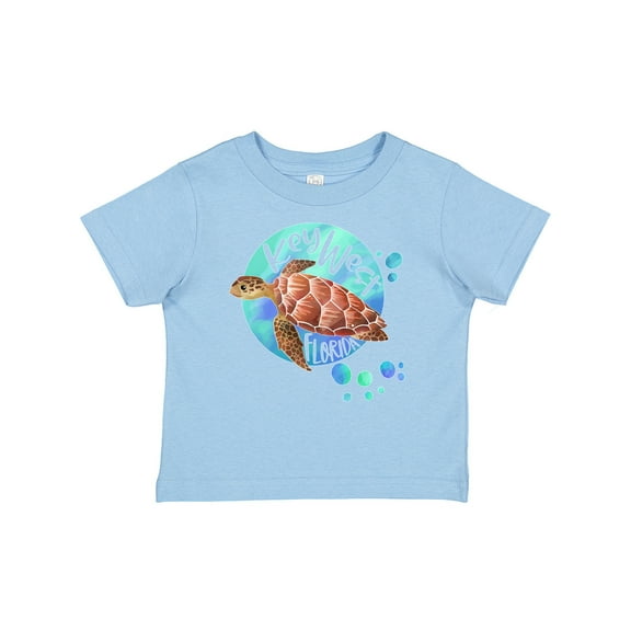 Inktastic Key West, Florida Swimming Sea Turtle with Bubbles Boys or Girls Baby T-Shirt