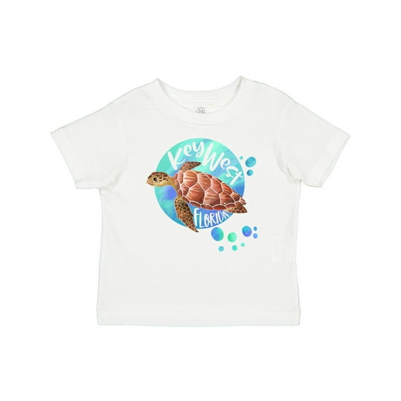 Inktastic Key West, Florida Swimming Sea Turtle with Bubbles Boys or Girls Baby T-Shirt