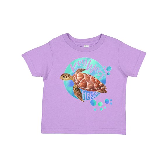 Inktastic Key West, Florida Swimming Sea Turtle with Bubbles Boys or Girls Toddler T-Shirt