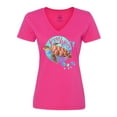 thumbnail image 1 of Inktastic Key West, Florida Swimming Sea Turtle with Bubbles Women's V-Neck T-Shirt, 1 of 5