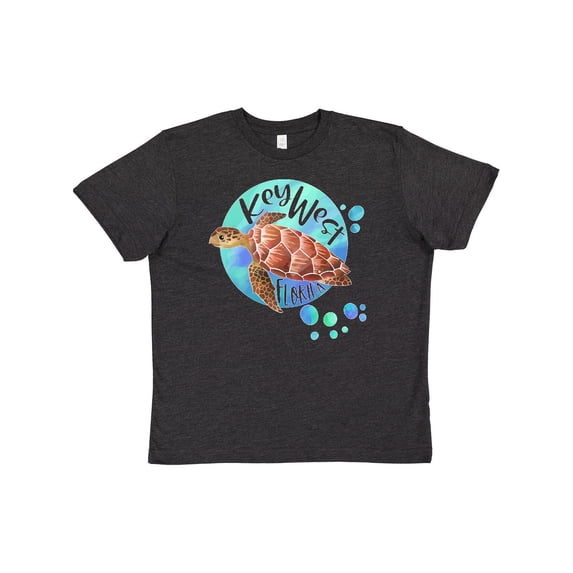 Inktastic Key West, Florida Swimming Sea Turtle with Bubbles Youth T-Shirt